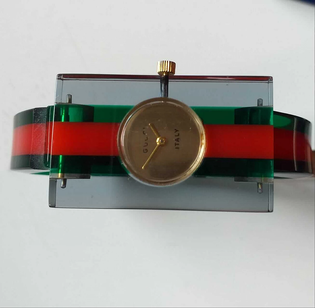 Plexiglass wrist watch by Gucci, 1970s 9