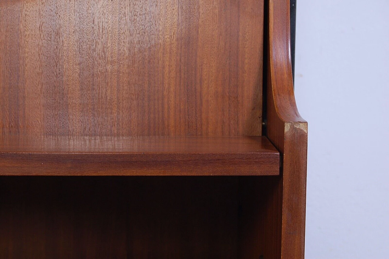 Wood and iron bookcase with flap cabinet and compartments, 1950s 9