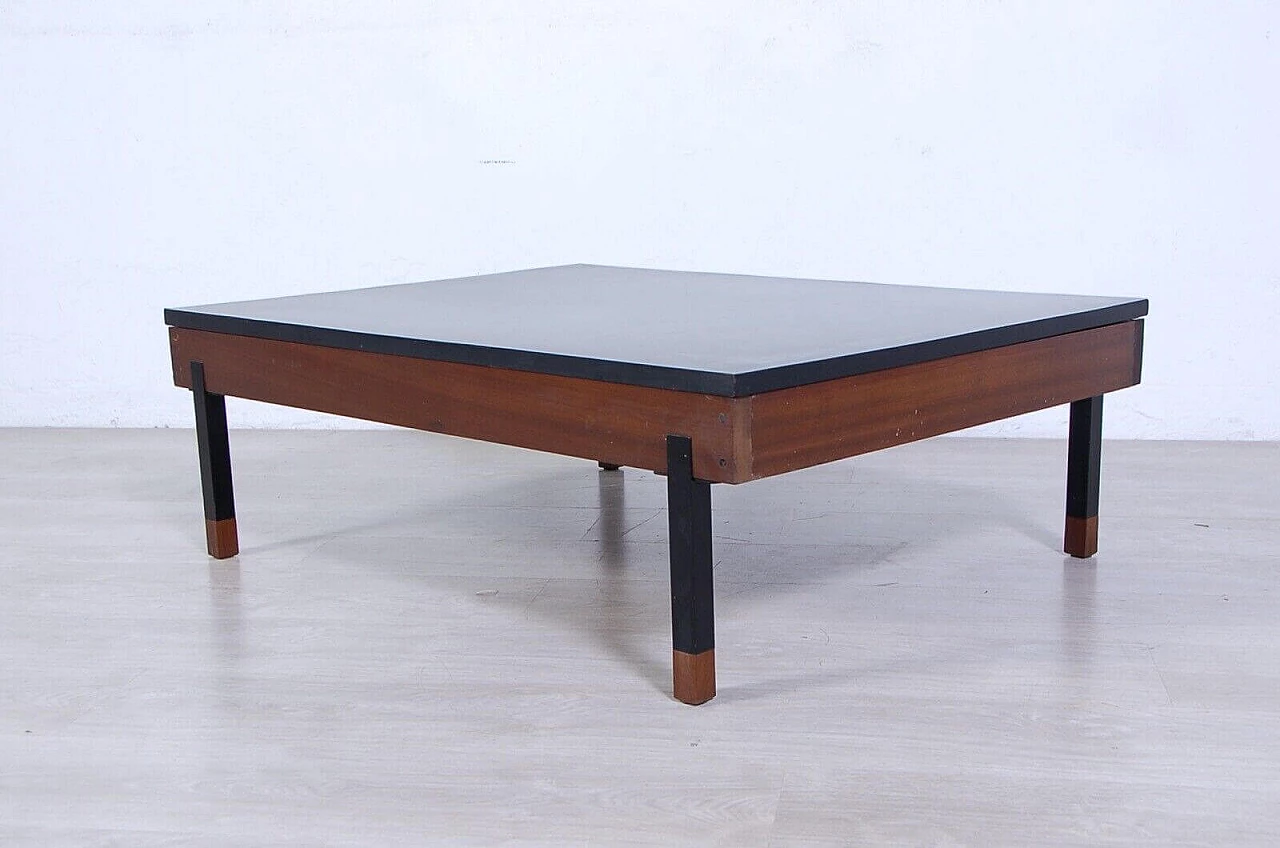 Two-tone wood, iron and formica coffee table, 1960s 7