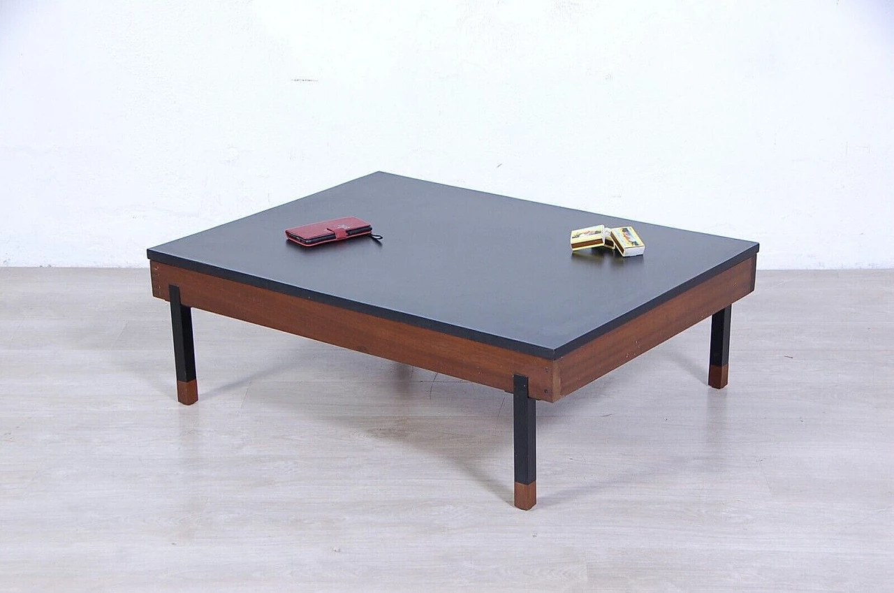 Two-tone wood, iron and formica coffee table, 1960s 8