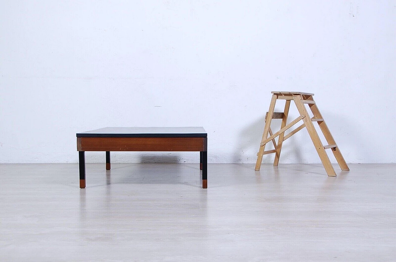 Two-tone wood, iron and formica coffee table, 1960s 11