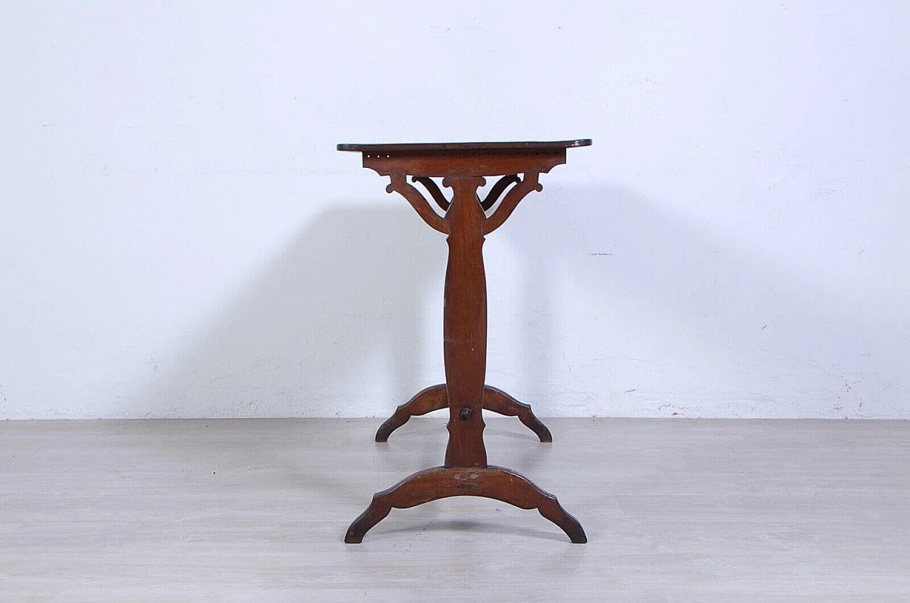 Walnut console table with iron structural struts, second half of the 19th century 2