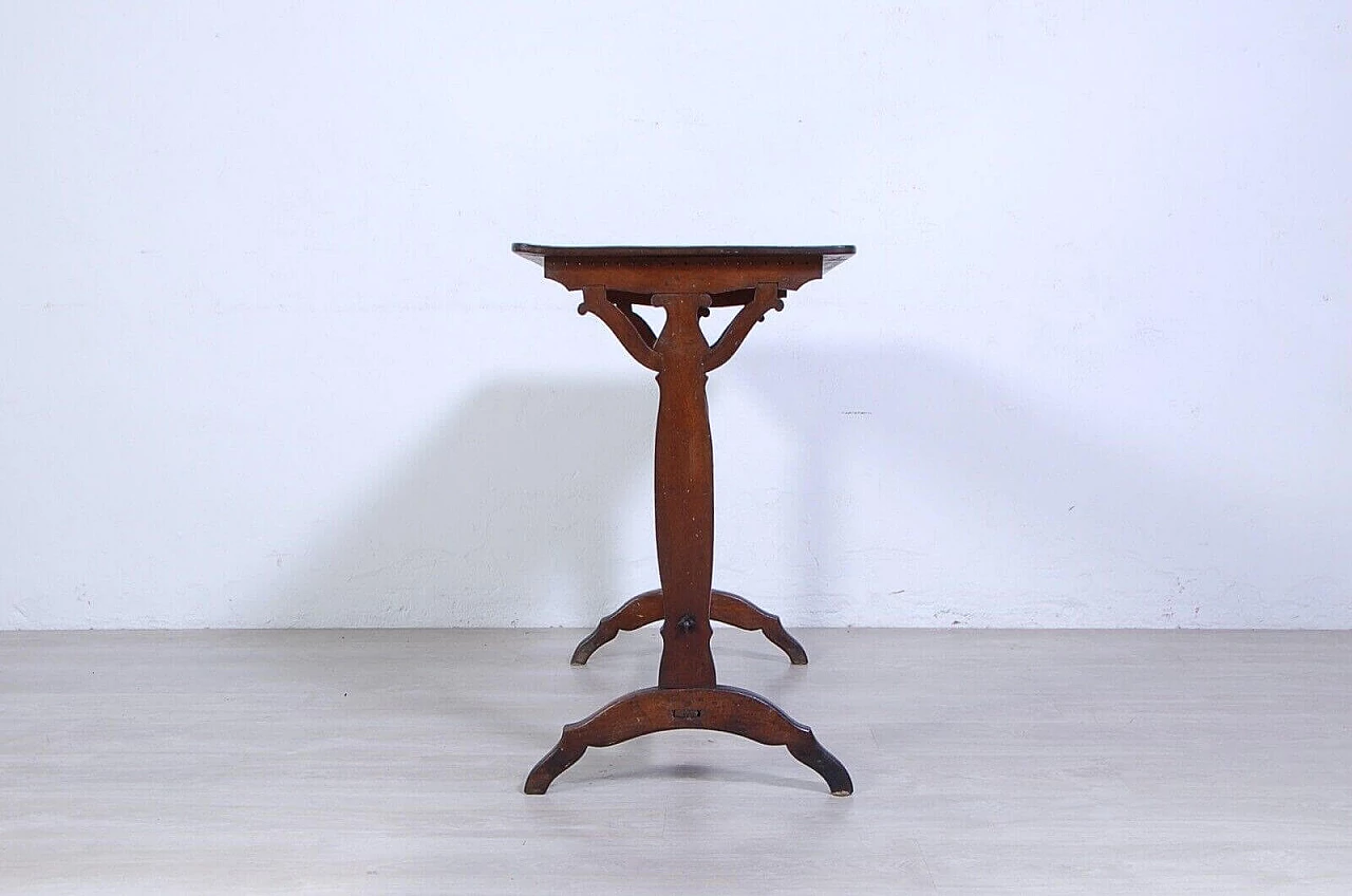 Walnut console table with iron structural struts, second half of the 19th century 4