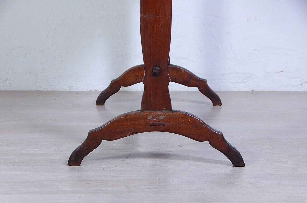 Walnut console table with iron structural struts, second half of the 19th century 5