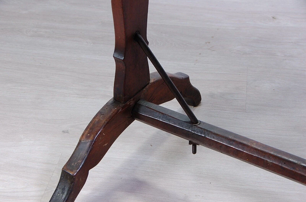 Walnut console table with iron structural struts, second half of the 19th century 6