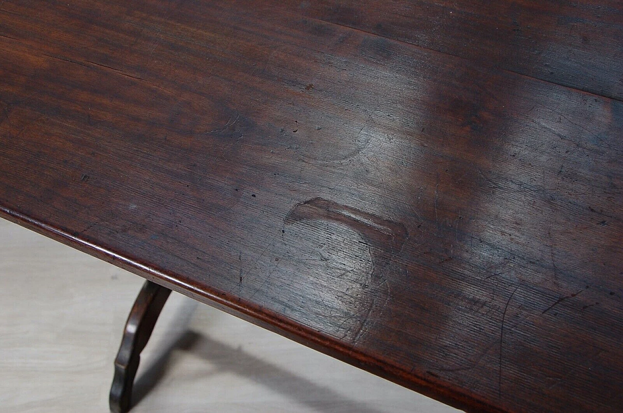 Walnut console table with iron structural struts, second half of the 19th century 10