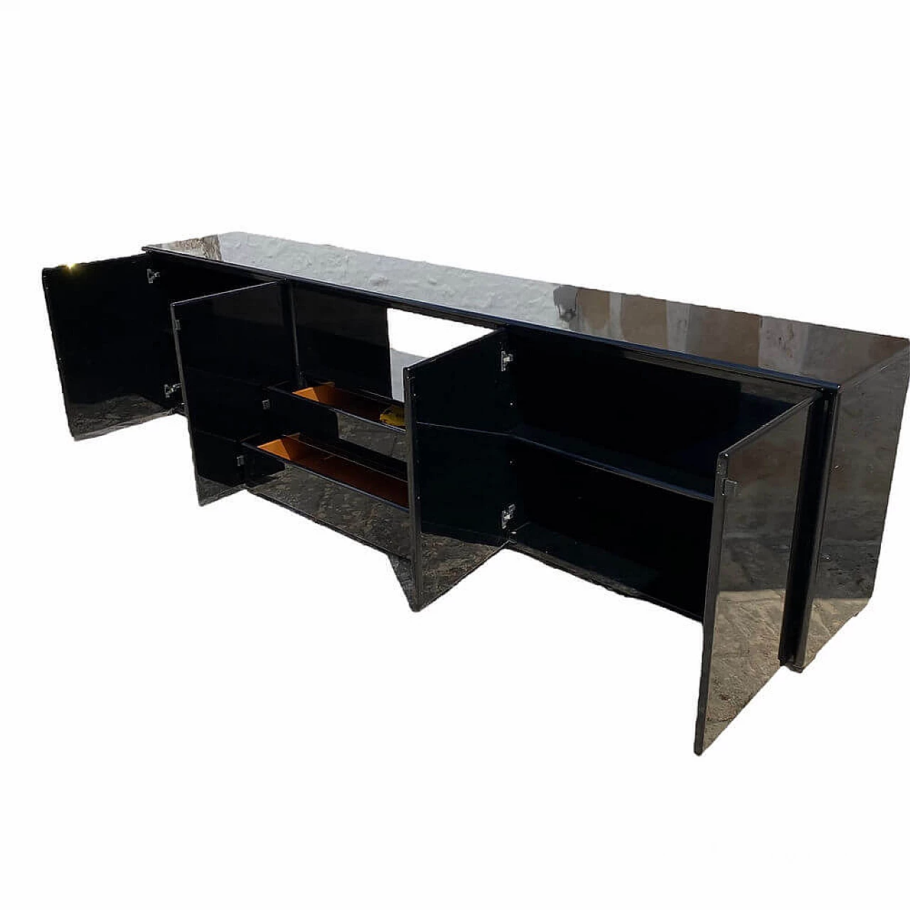 Mou sideboard in lacquered wood with leather handles by Afra and Tobia Scarpa for Molteni, 1970s 12