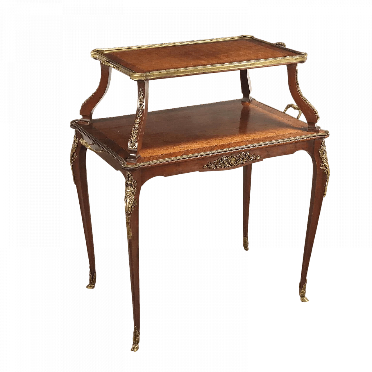 Napoleon III double-shelf coffee table with tray, late 19th century 20