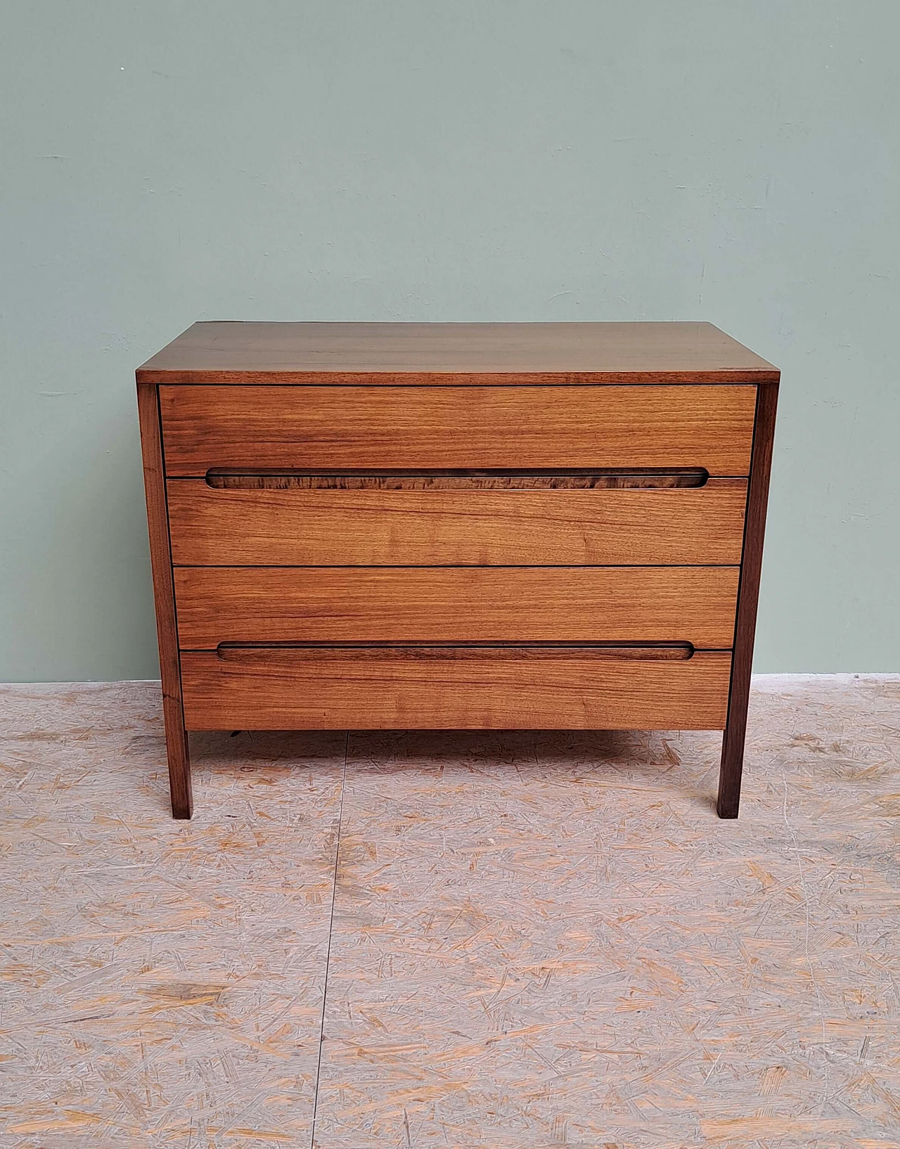 Danish teak chest of drawers with retractable handles, 1960s 1