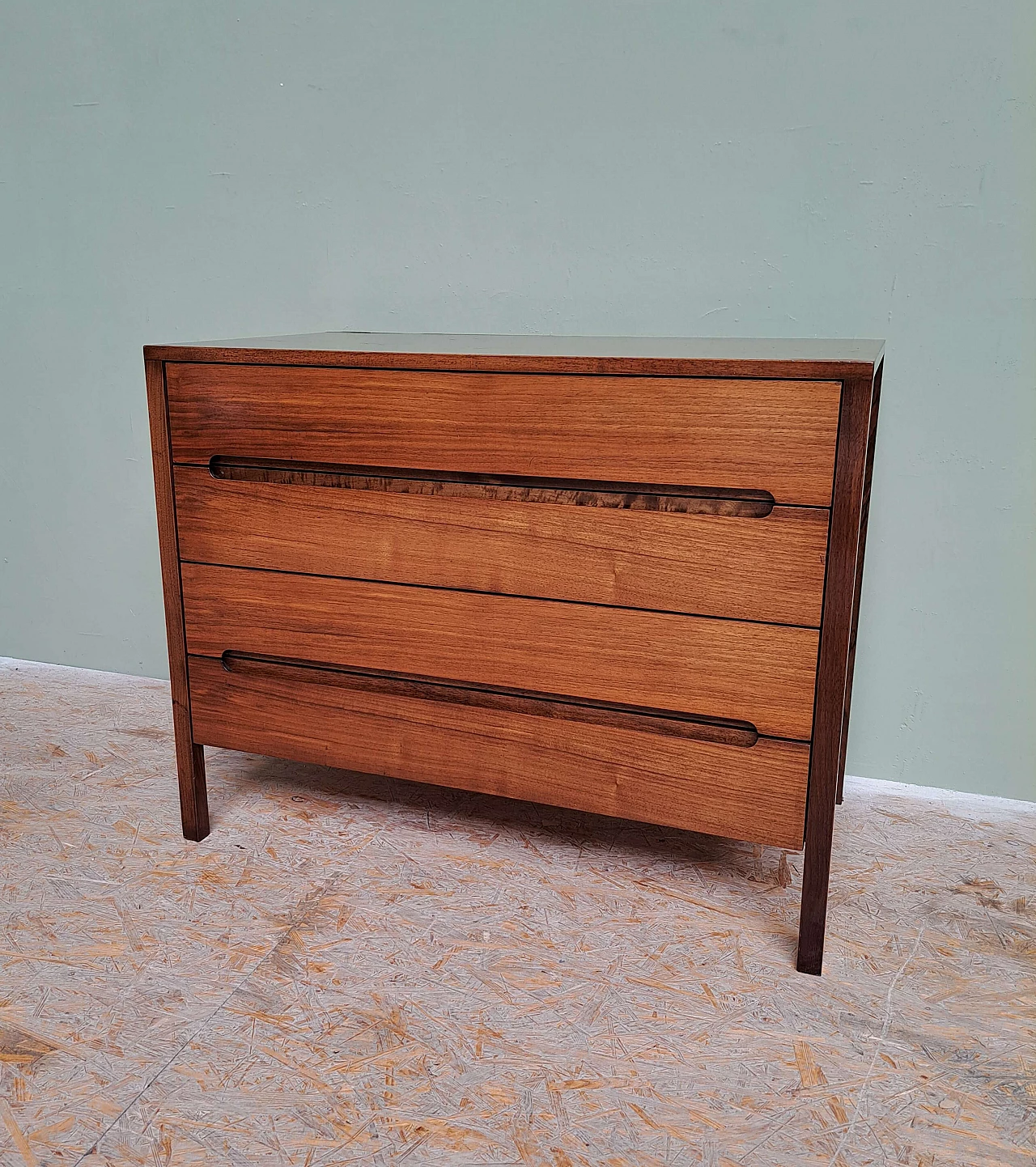 Danish teak chest of drawers with retractable handles, 1960s 2