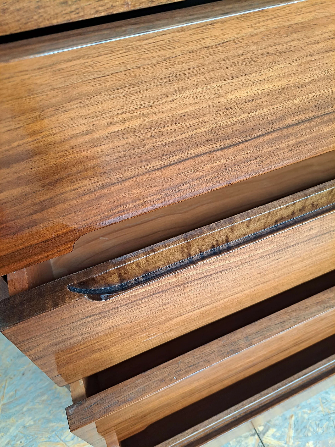 Danish teak chest of drawers with retractable handles, 1960s 4