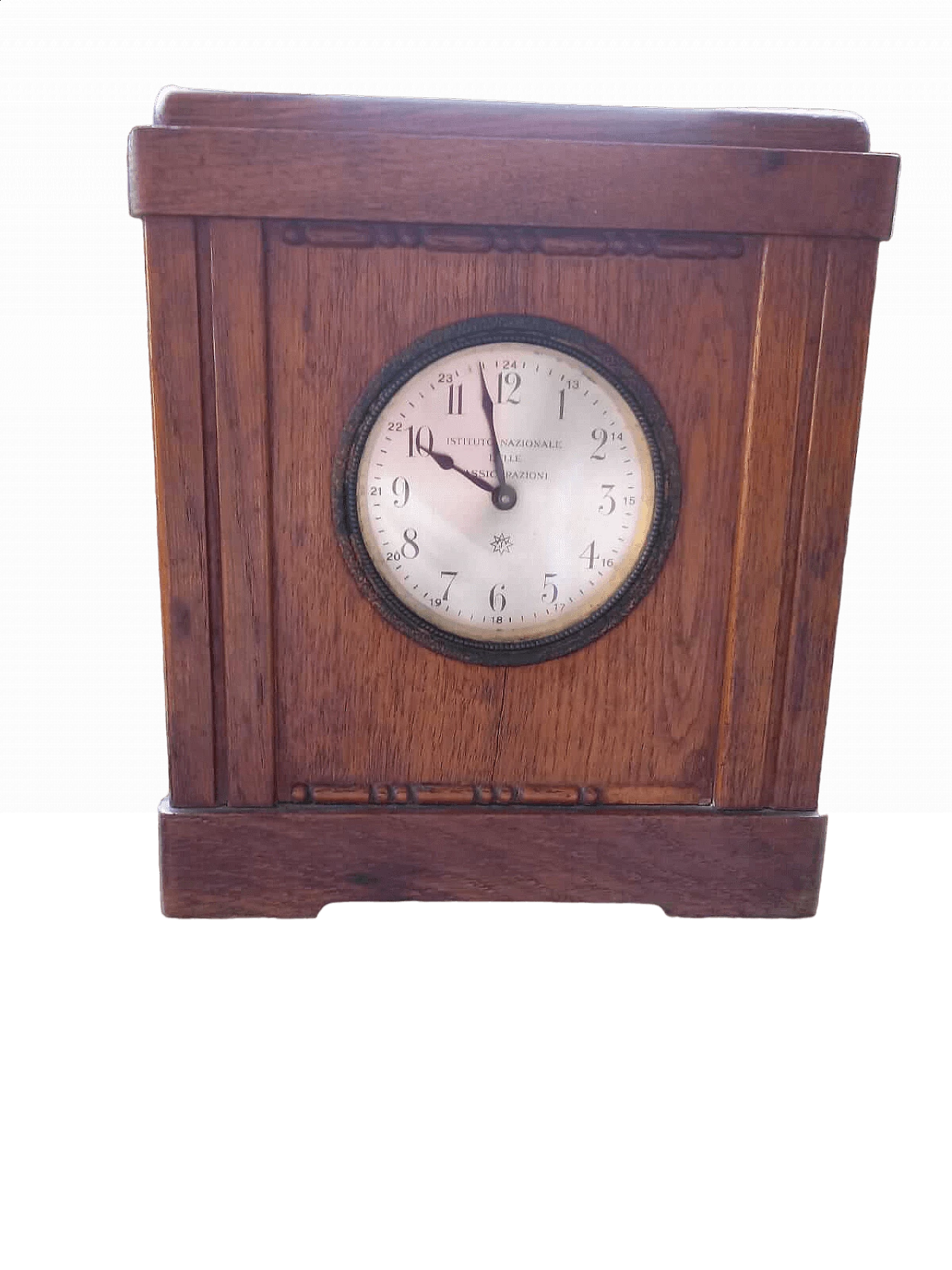 Oak clock with piggy bank by Junghans for INA, 1930s 5