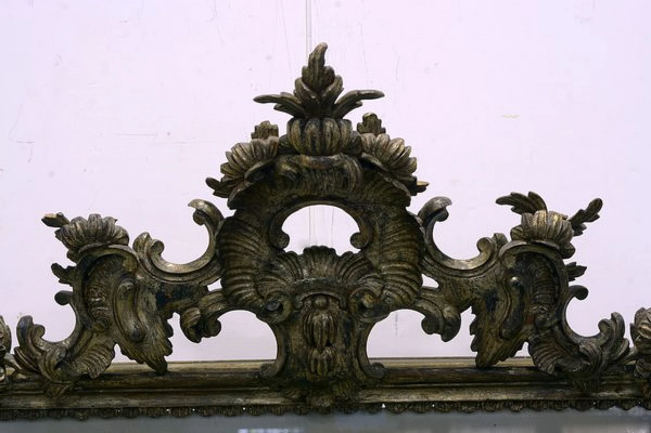 Louis XV mirror in silver-carved wood, 18th century 3