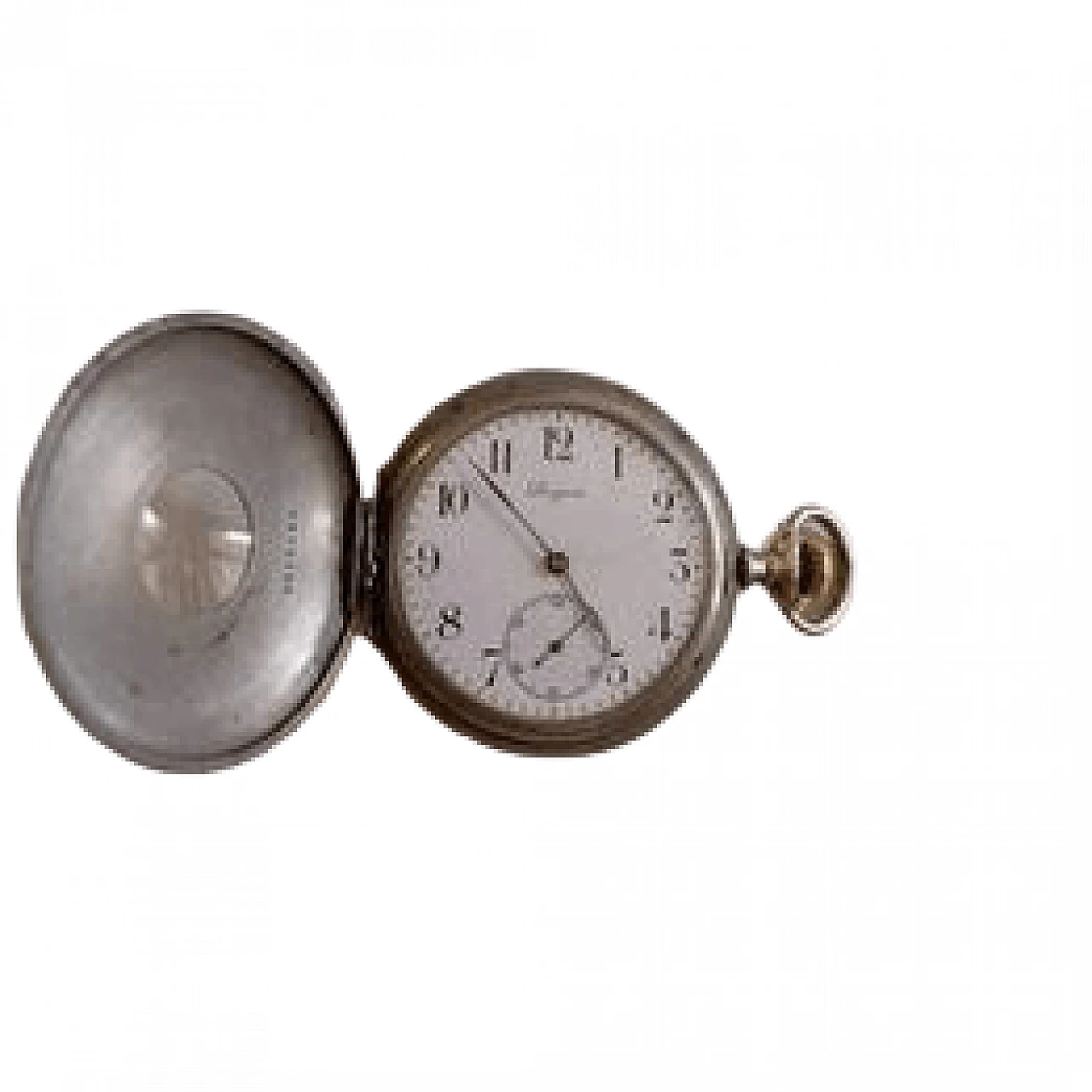 Polished steel pocket watch by Longines, late 19th century 13