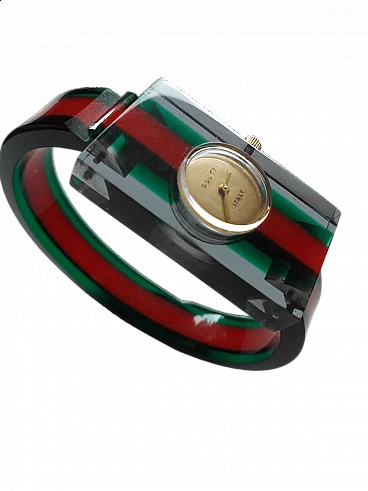 Plexiglass wrist watch by Gucci, 1970s