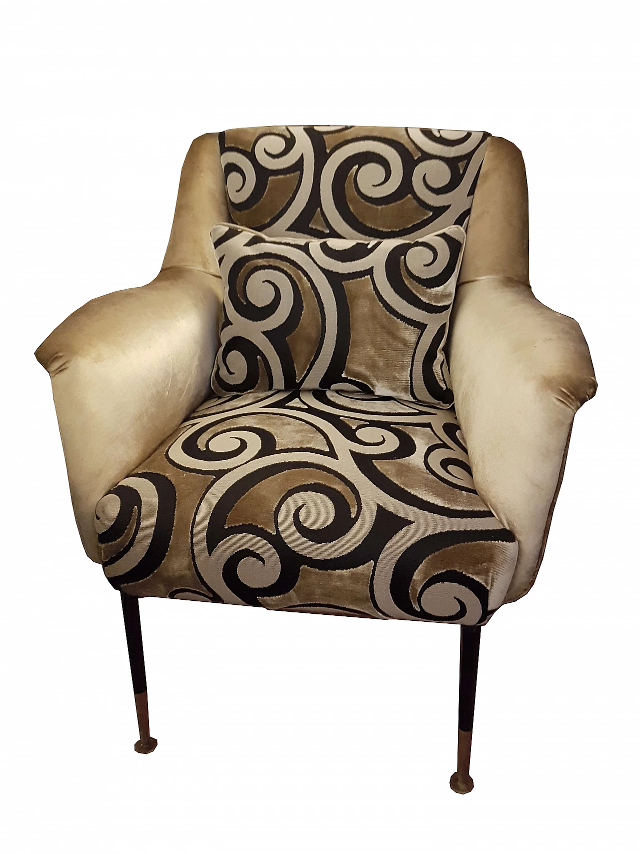 Patterned silk velvet armchair, 1950s 1