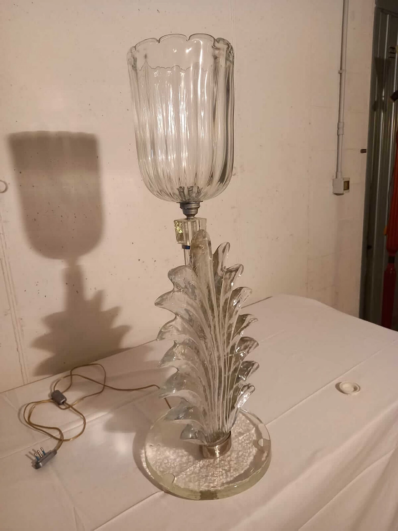 Transparent Murano glass table lamp, 1970s 1