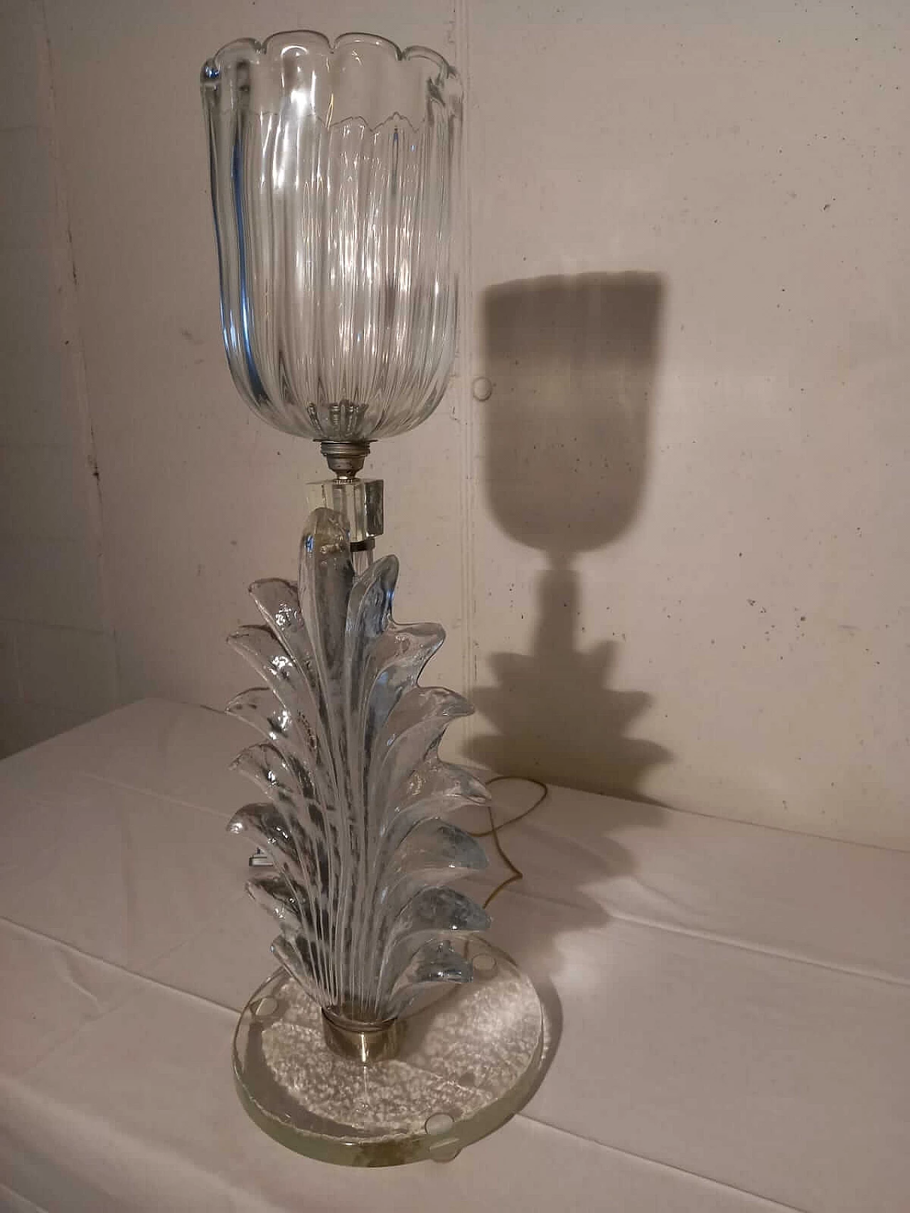 Transparent Murano glass table lamp, 1970s 2