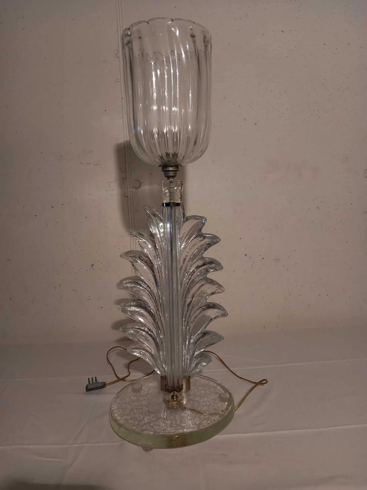 Transparent Murano glass table lamp, 1970s 4