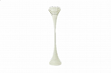 Helga creamy white wooden floor lamp by Sivio Bilancione, 1960s