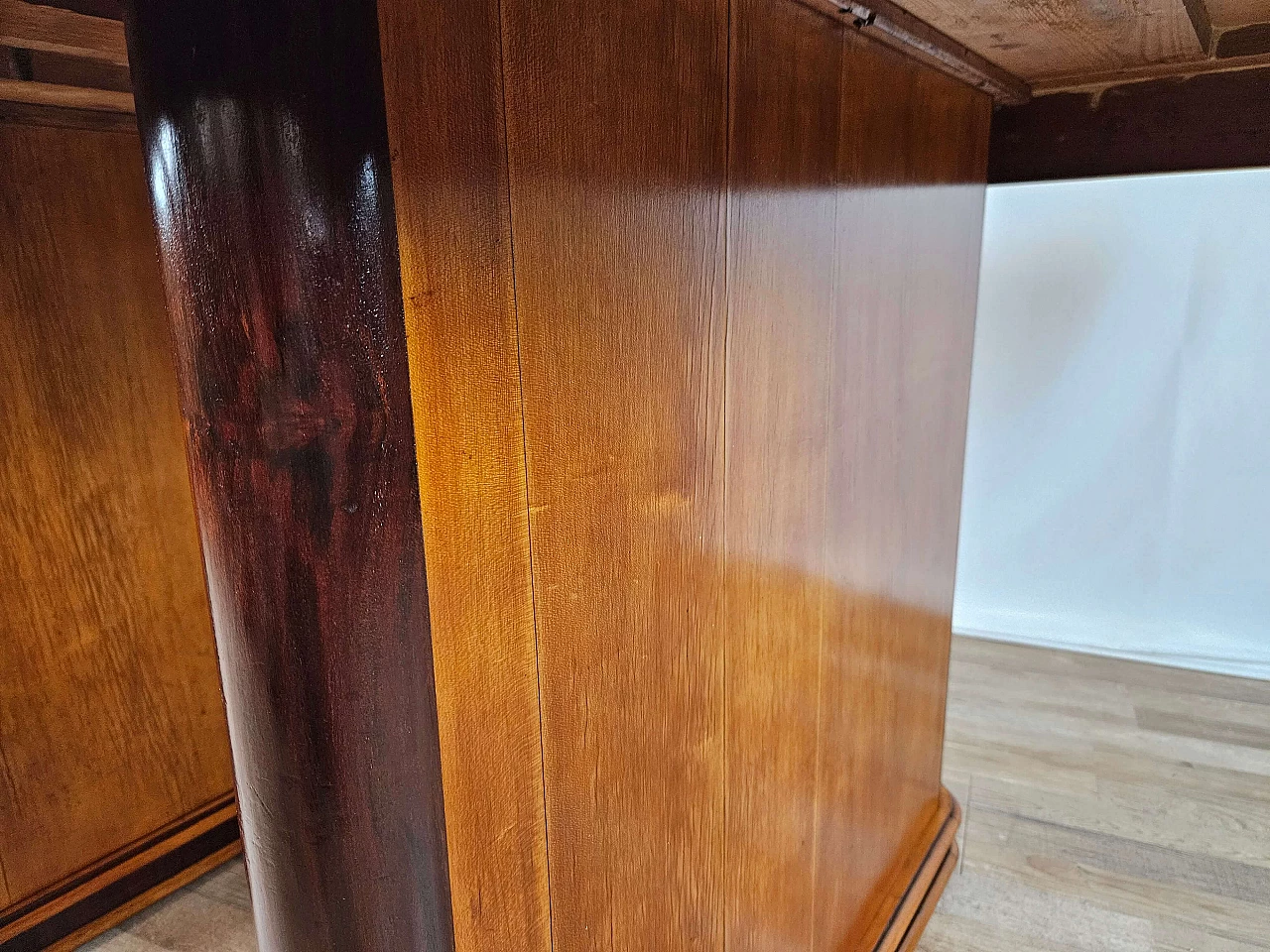 Art Deco table in mahogany and blond walnut, 1940s 21