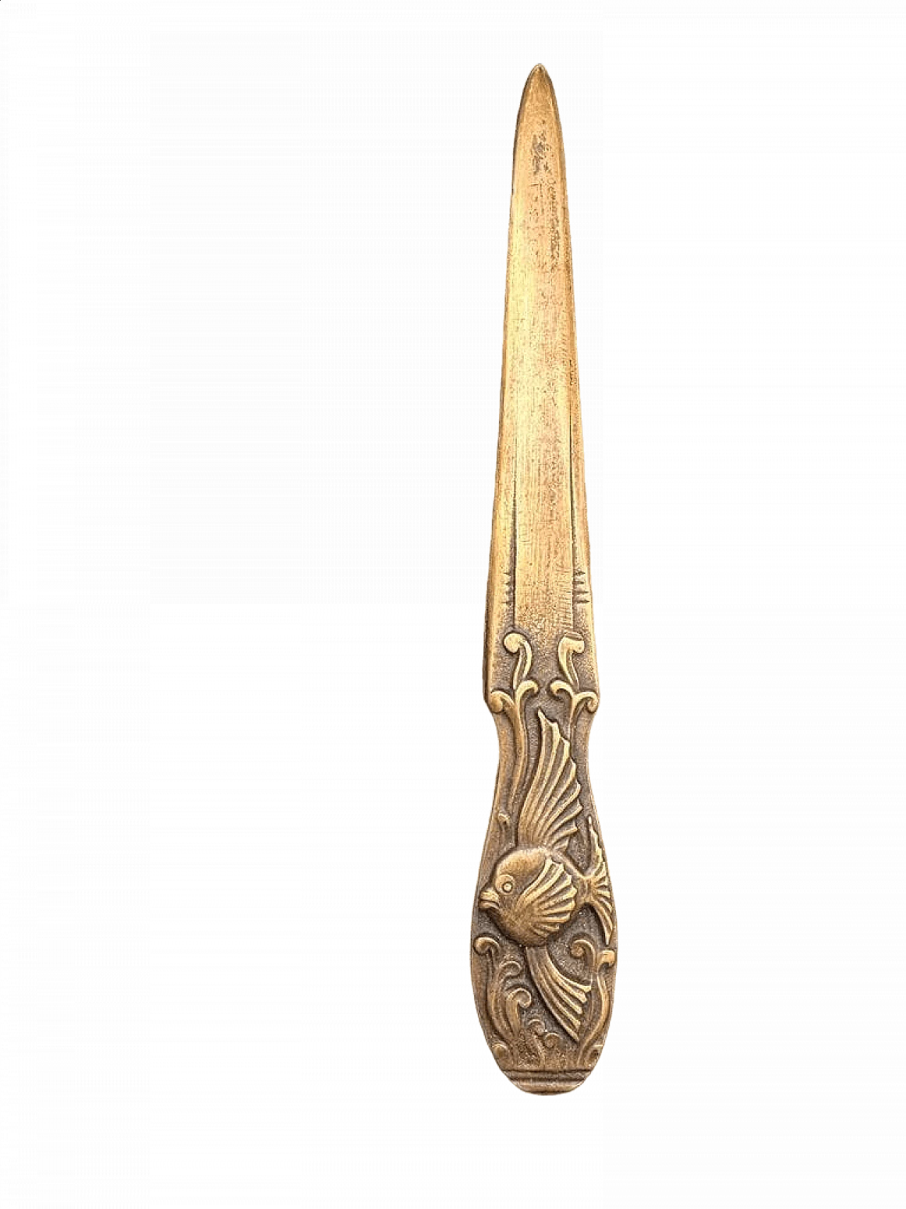 Art Deco bronze letter opener with puffer fish, early 20th century 3