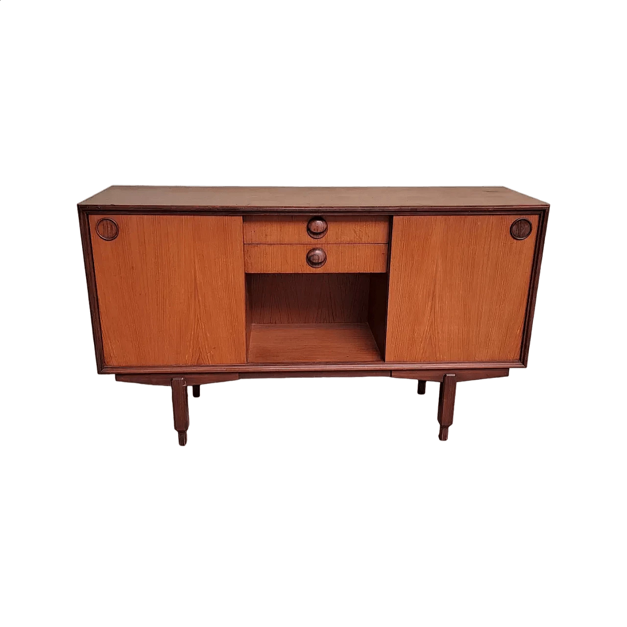 Danish-style sideboard with teak frame and handles, 1960s 6