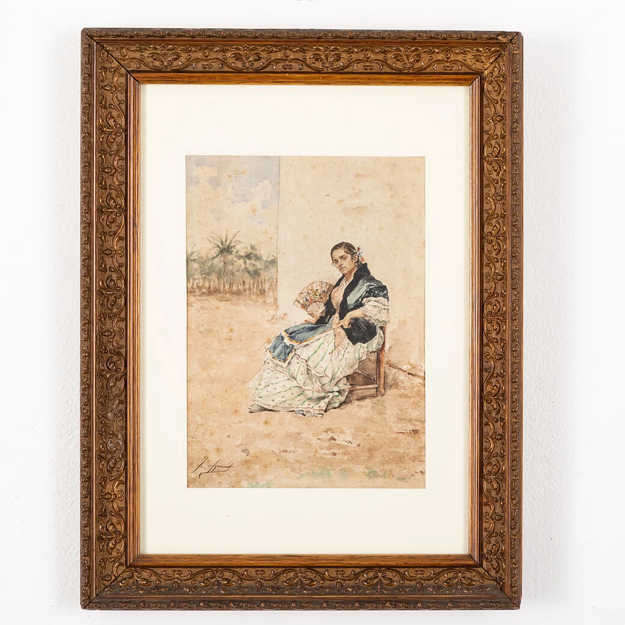 Joaquin Agrasot, La Gitane, watercolor, 19th century 1