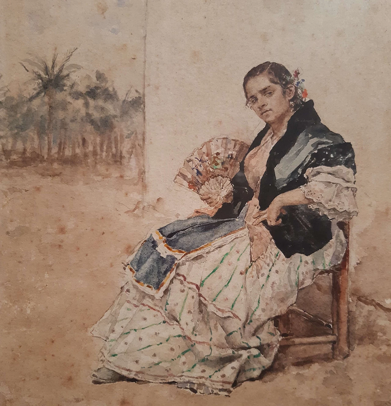 Joaquin Agrasot, La Gitane, watercolor, 19th century 2