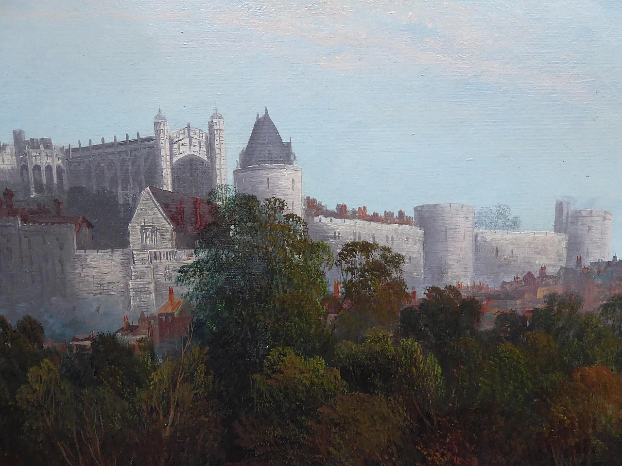 J. B. Allen, View with Windsor Castle, oil on canvas, first half 19th century 1