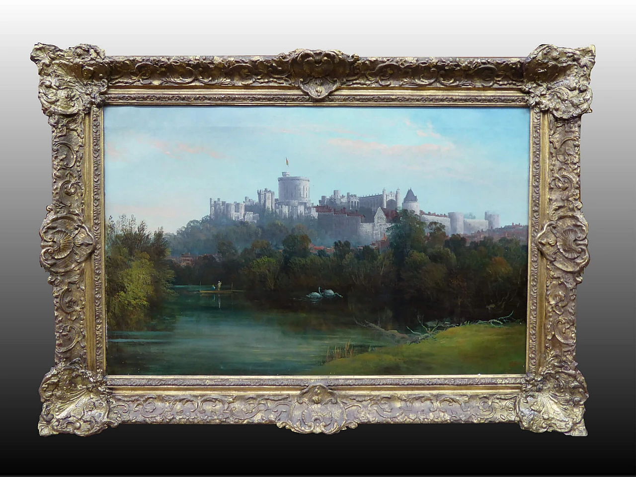 J. B. Allen, View with Windsor Castle, oil on canvas, first half 19th century 5