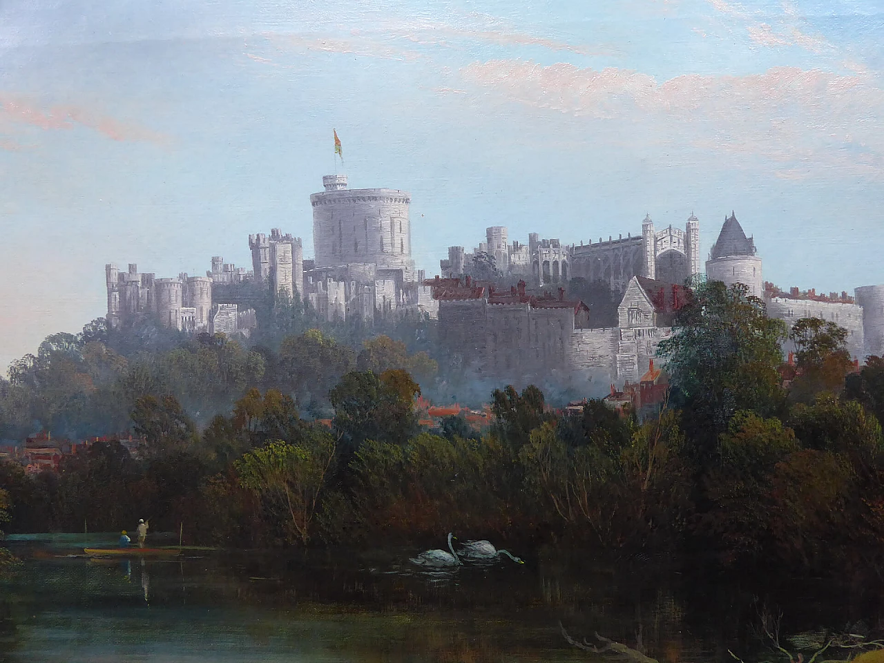 J. B. Allen, View with Windsor Castle, oil on canvas, first half 19th century 9