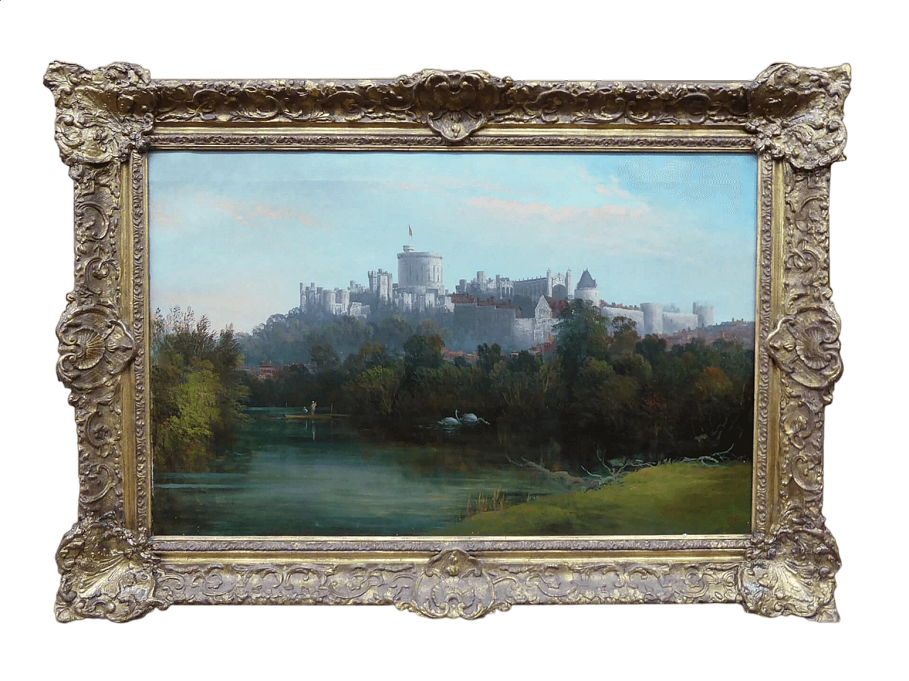 J. B. Allen, View with Windsor Castle, oil on canvas, first half 19th century 10