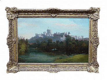 J. B. Allen, View with Windsor Castle, oil on canvas, first half 19th century