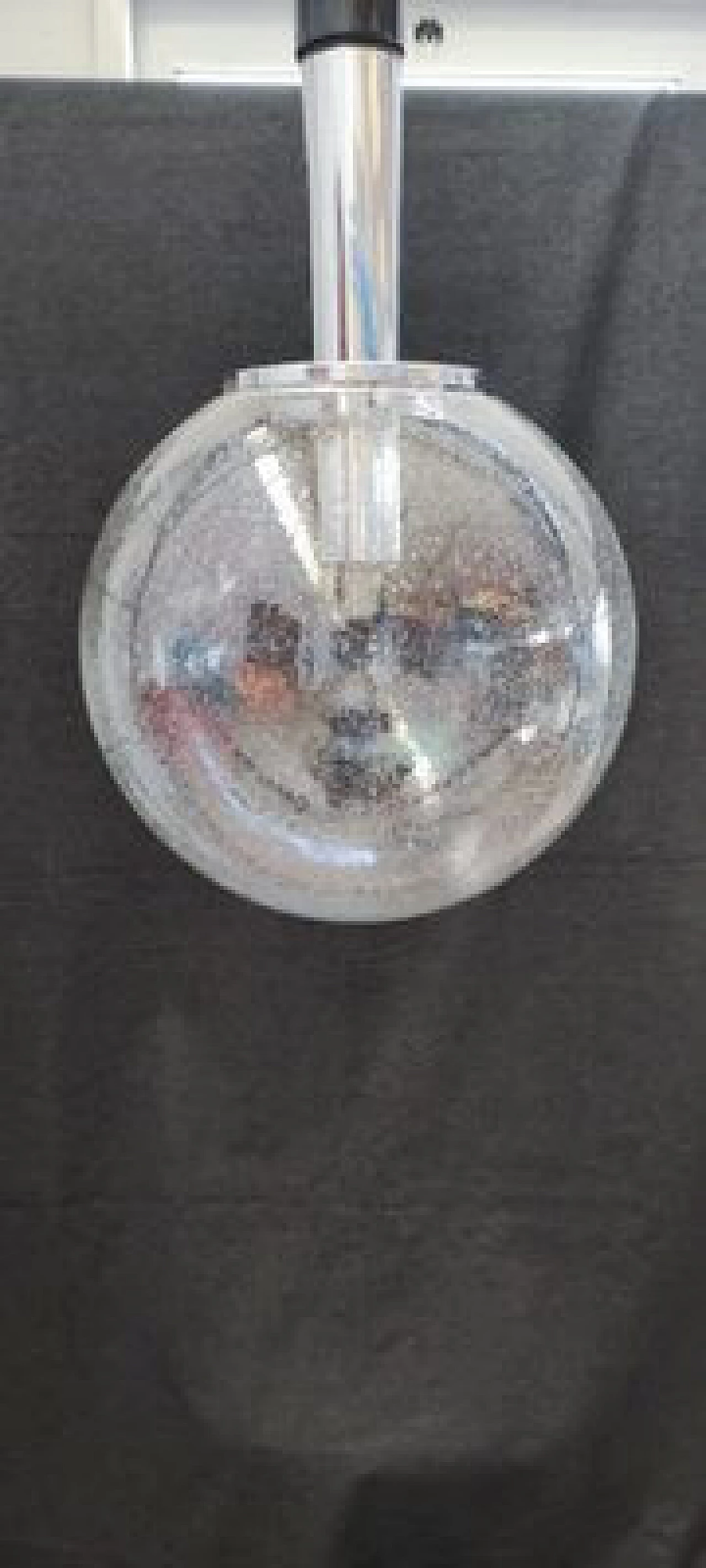 Round glass pendant lamp by Targetti Sankey, 1970s 3