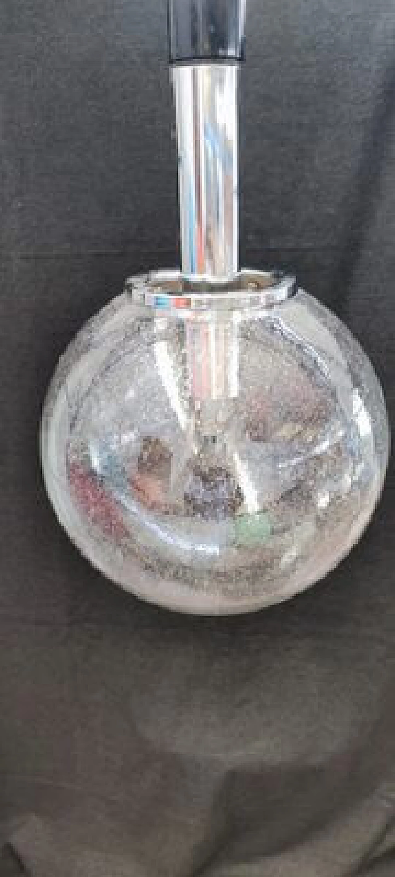 Round glass pendant lamp by Targetti Sankey, 1970s 4