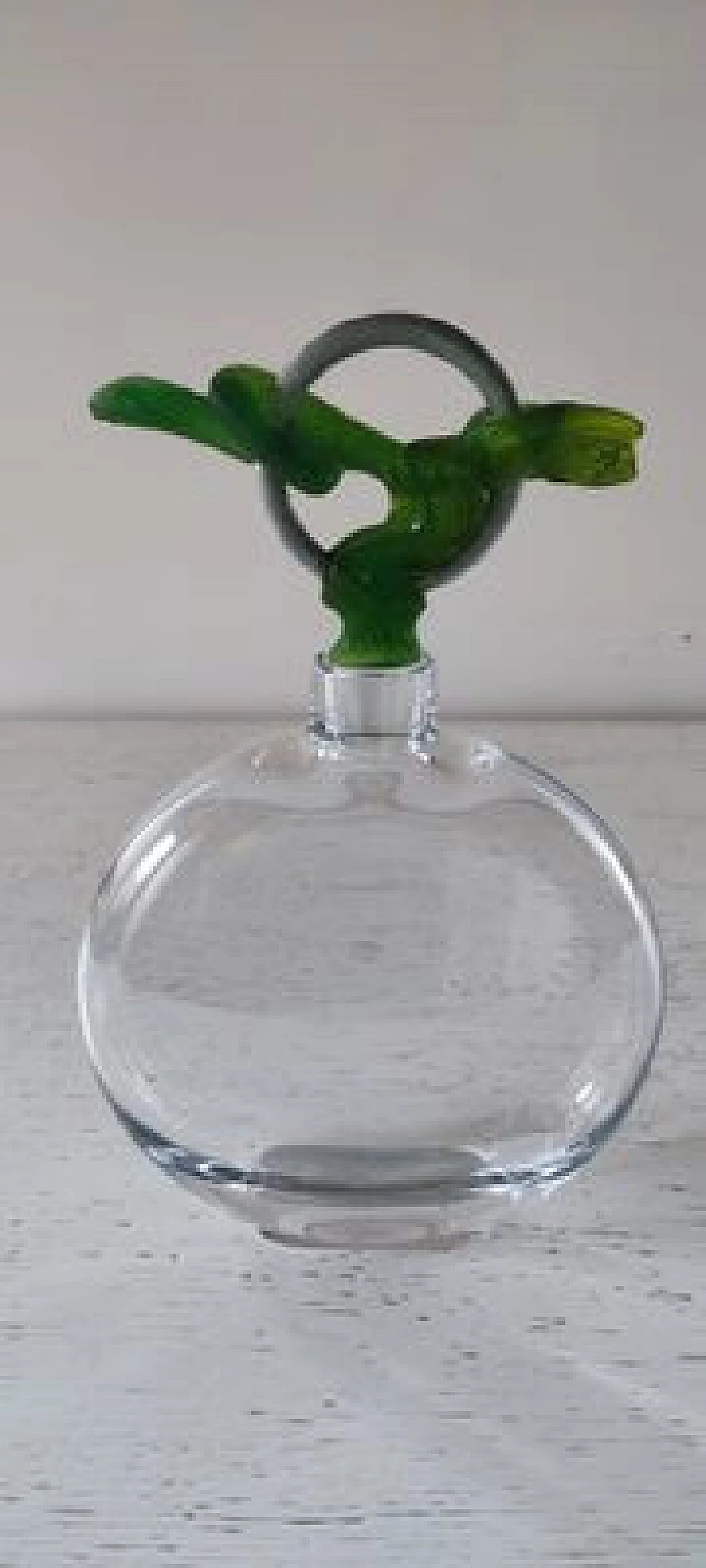 Crystal decanter with snake-shaped stopper by Daum France, 1970s 1