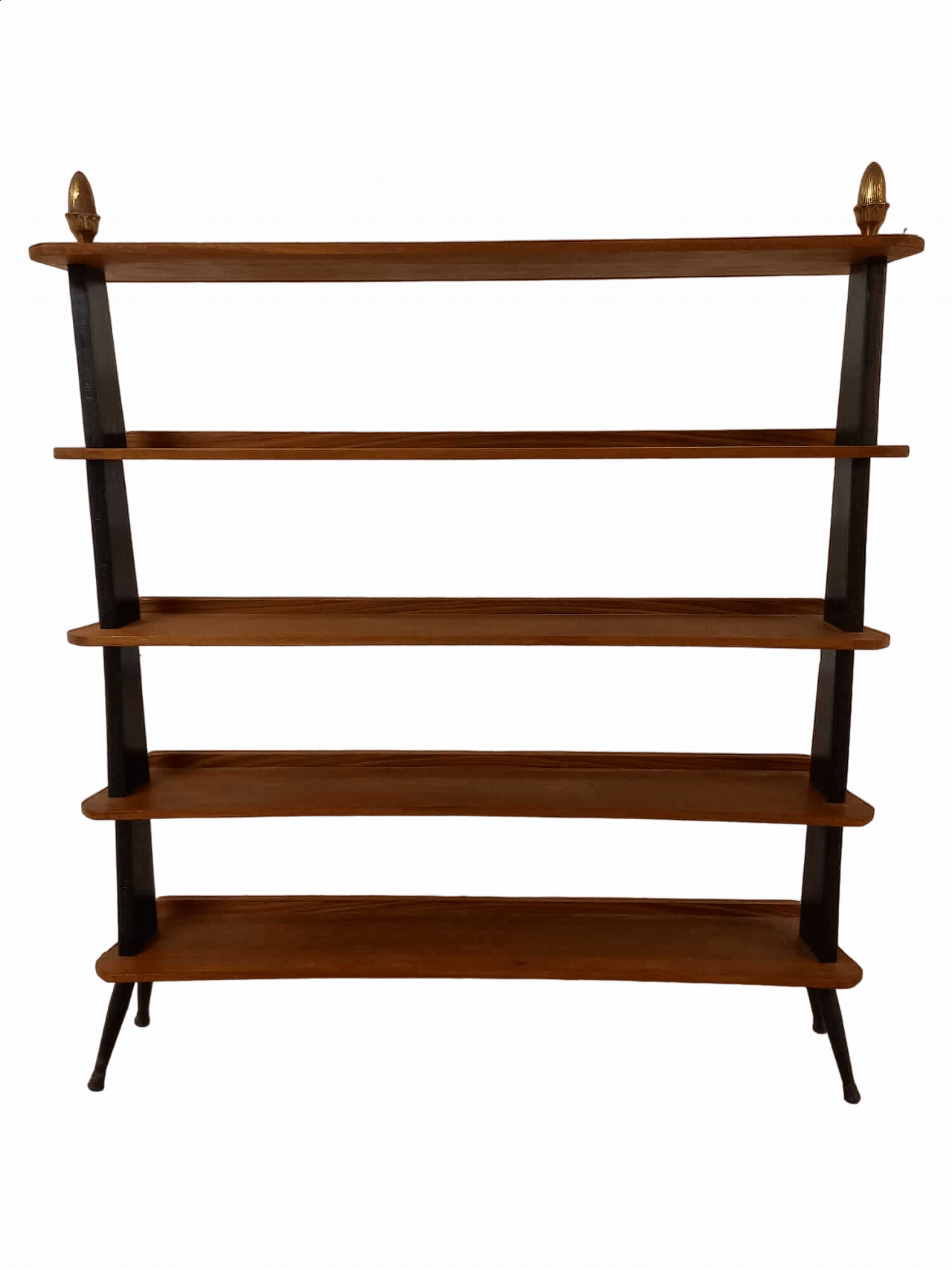 Mahogany bookcase with brass knobs and iron feet, early 20th century 4