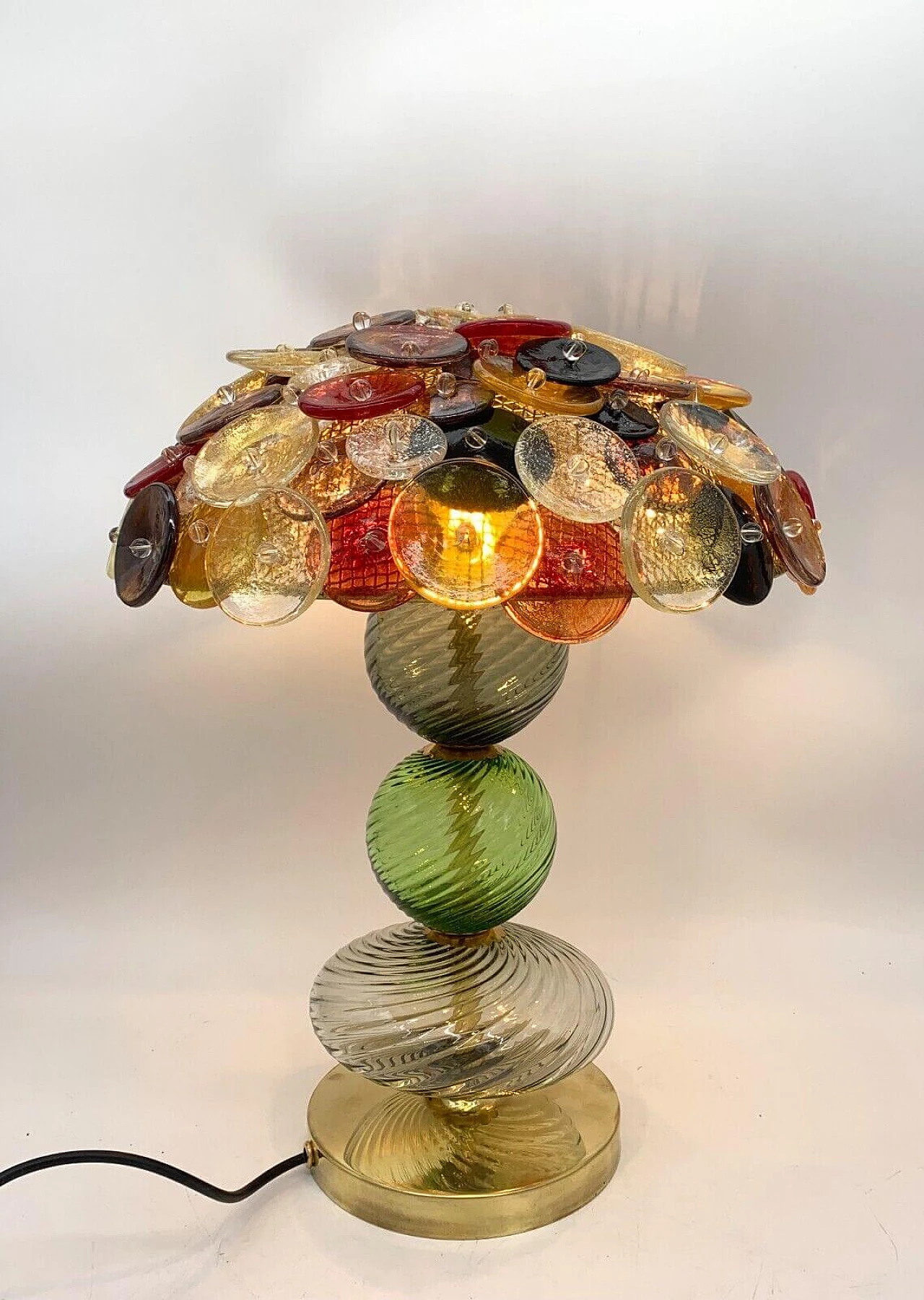 Coloured Murano glass table lamp by Enrico Neri, mid 20th century 3