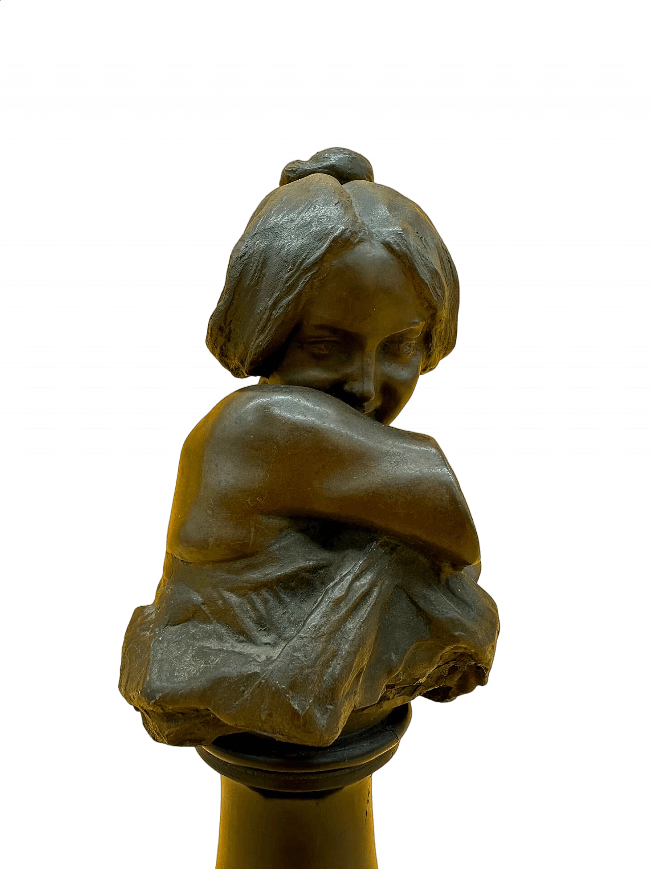 Bronze half-bust of a maiden, early 20th century 6