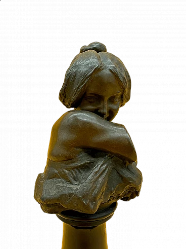 Bronze half-bust of a maiden, early 20th century