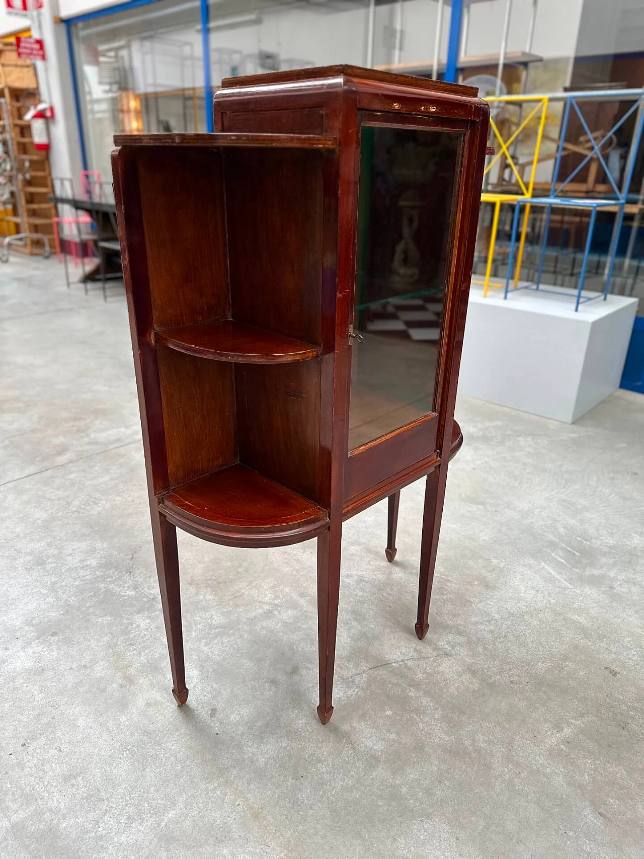 Wooden cabinet with showcase, mid-19th century 1