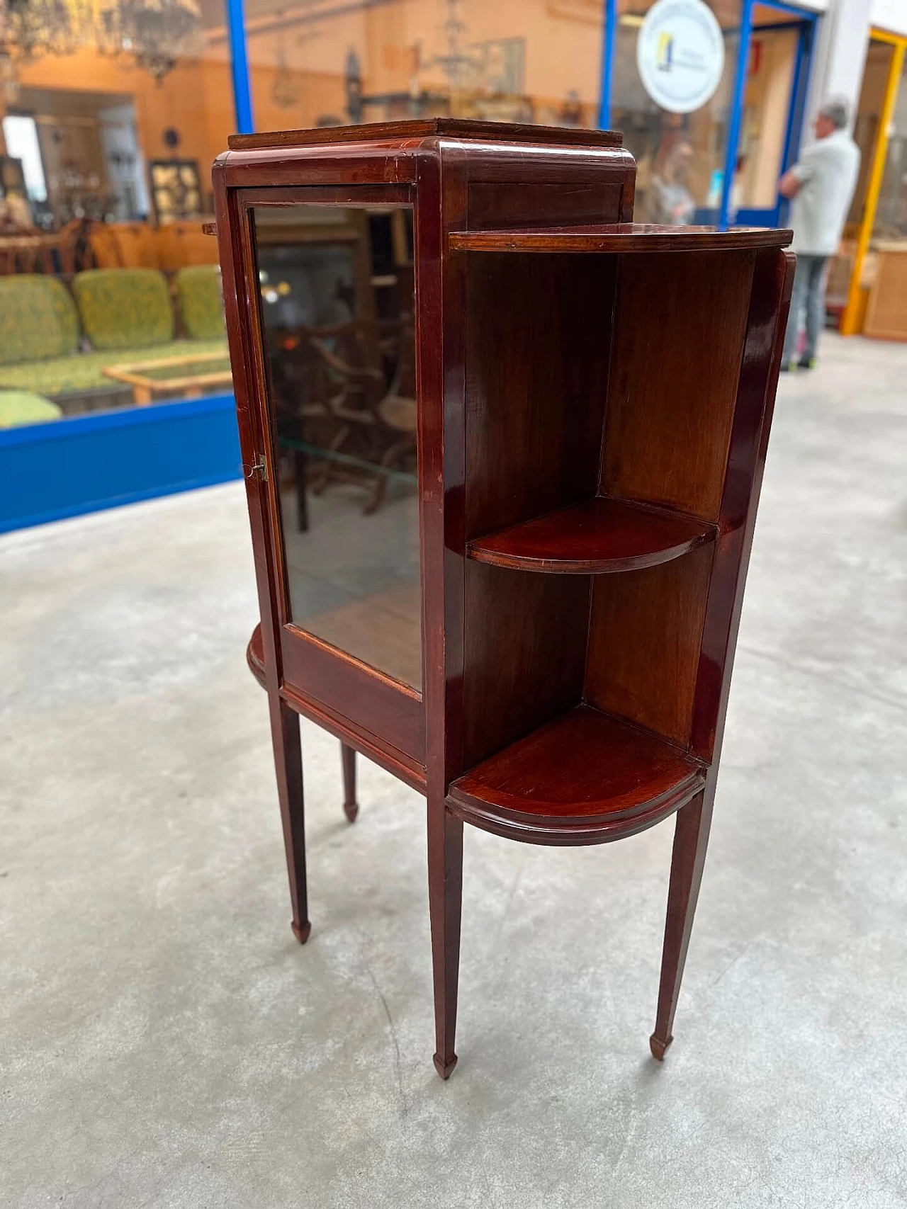 Wooden cabinet with showcase, mid-19th century 2