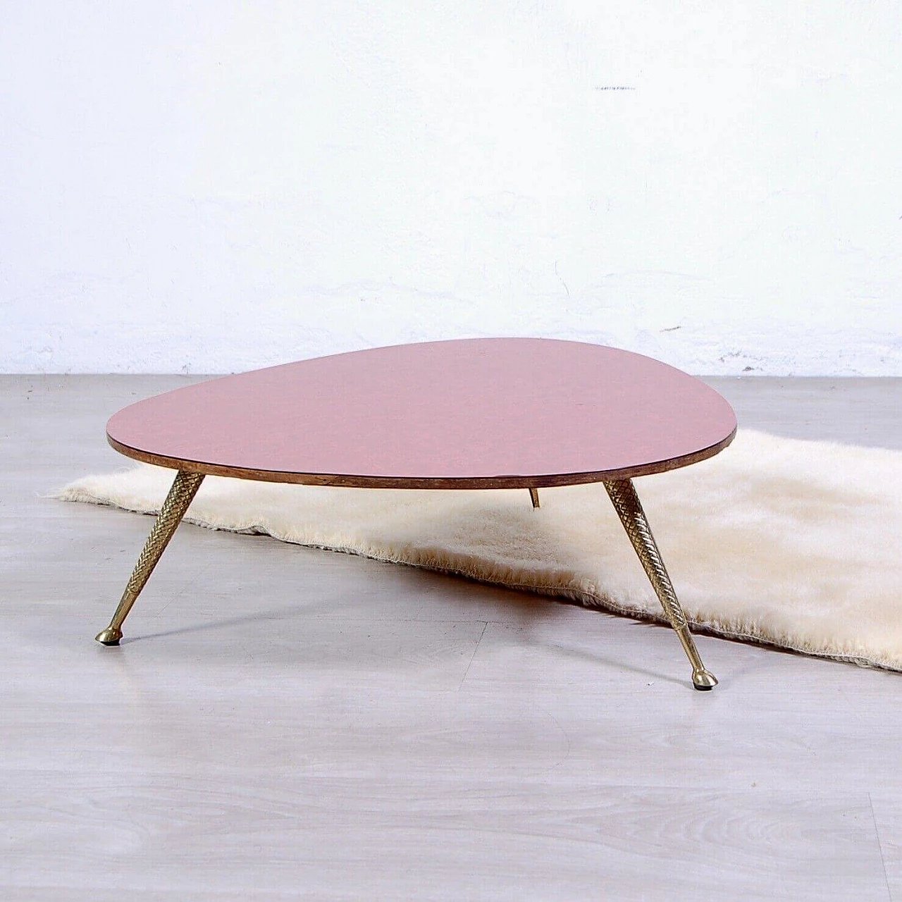 Coffee table with red formica top, 1950s 1