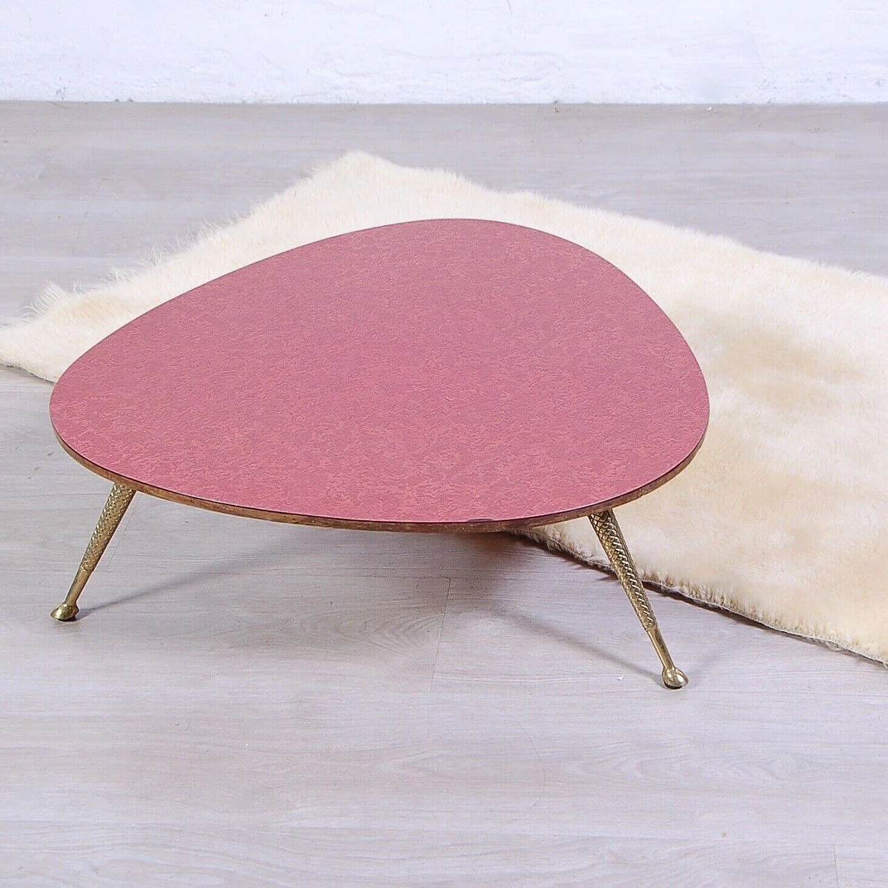 Coffee table with red formica top, 1950s 9