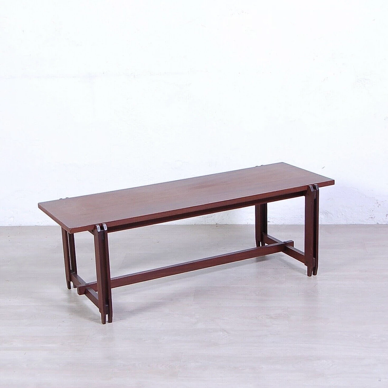 Wooden bench or coffee table in the style of Ico Parisi, 1950s 1