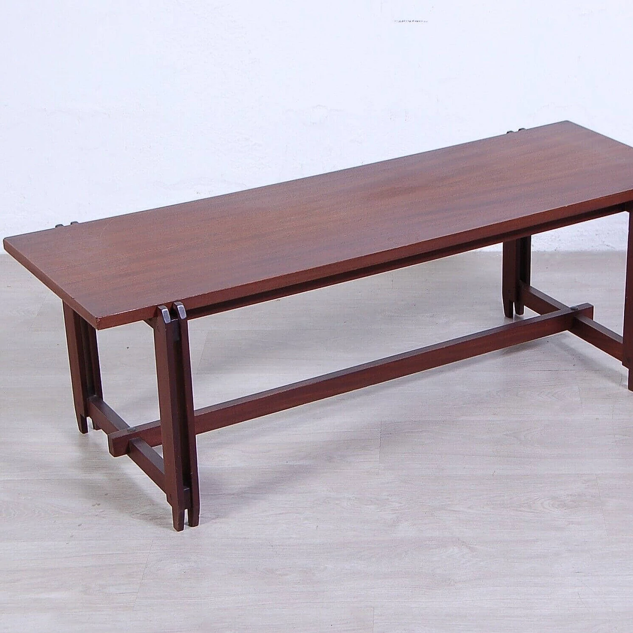 Wooden bench or coffee table in the style of Ico Parisi, 1950s 3