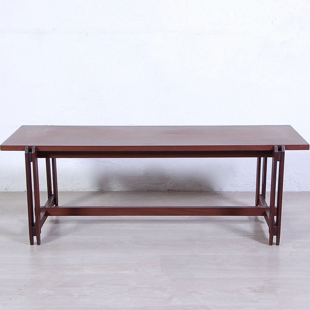 Wooden bench or coffee table in the style of Ico Parisi, 1950s 4