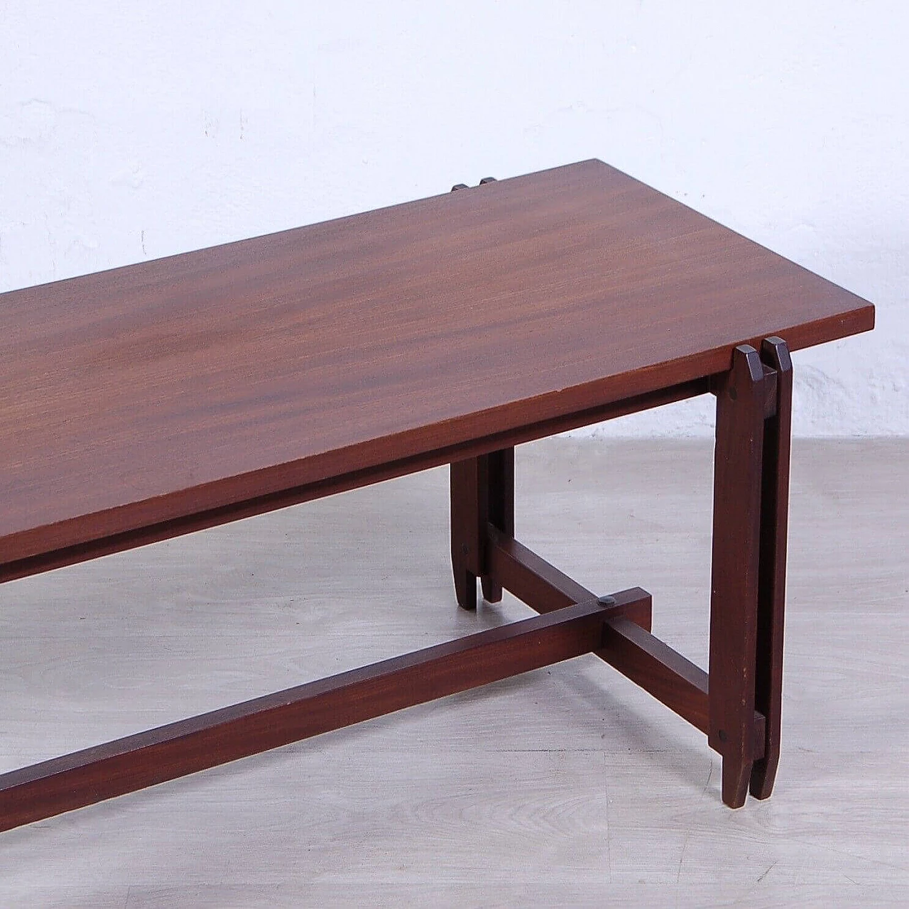 Wooden bench or coffee table in the style of Ico Parisi, 1950s 5