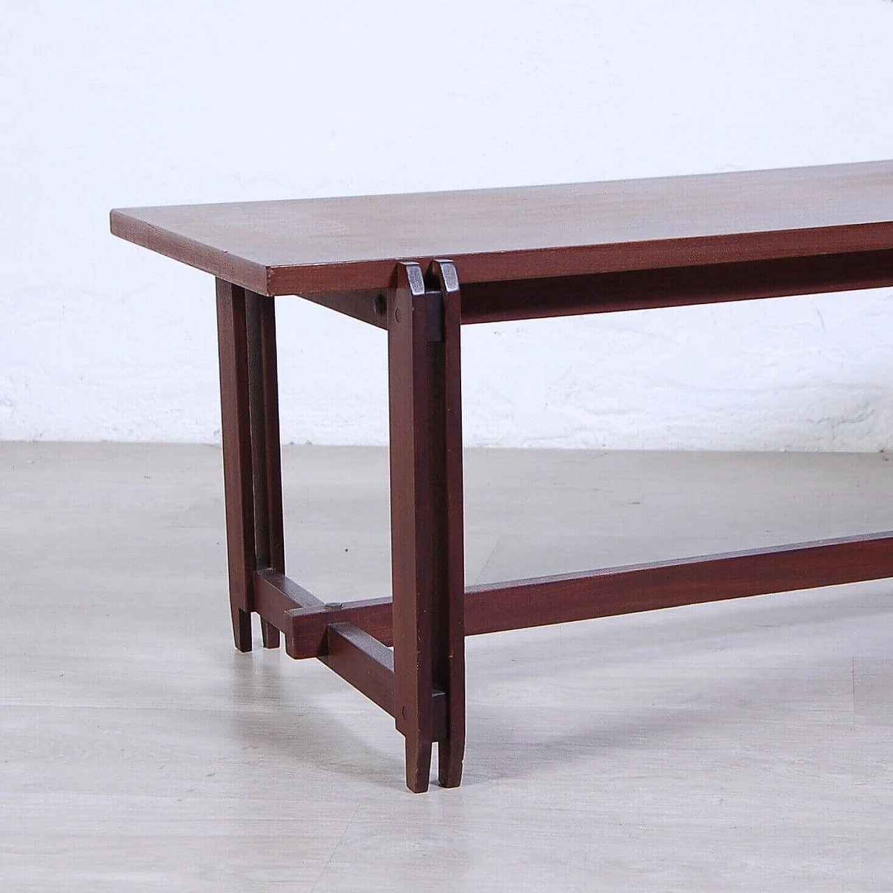 Wooden bench or coffee table in the style of Ico Parisi, 1950s 7